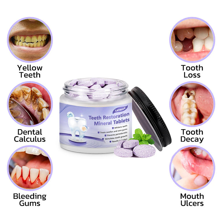 👩⚕️ADA-CERTIFIED: Lenaro® Teeth Restoration Mineral Tablets-🦷 Recommended by the American Dental Association (effectively repairs cavities, gum issues, tooth sensitivity, mouth ulcers, yellowing teeth, and improves oral health)🌈🌈