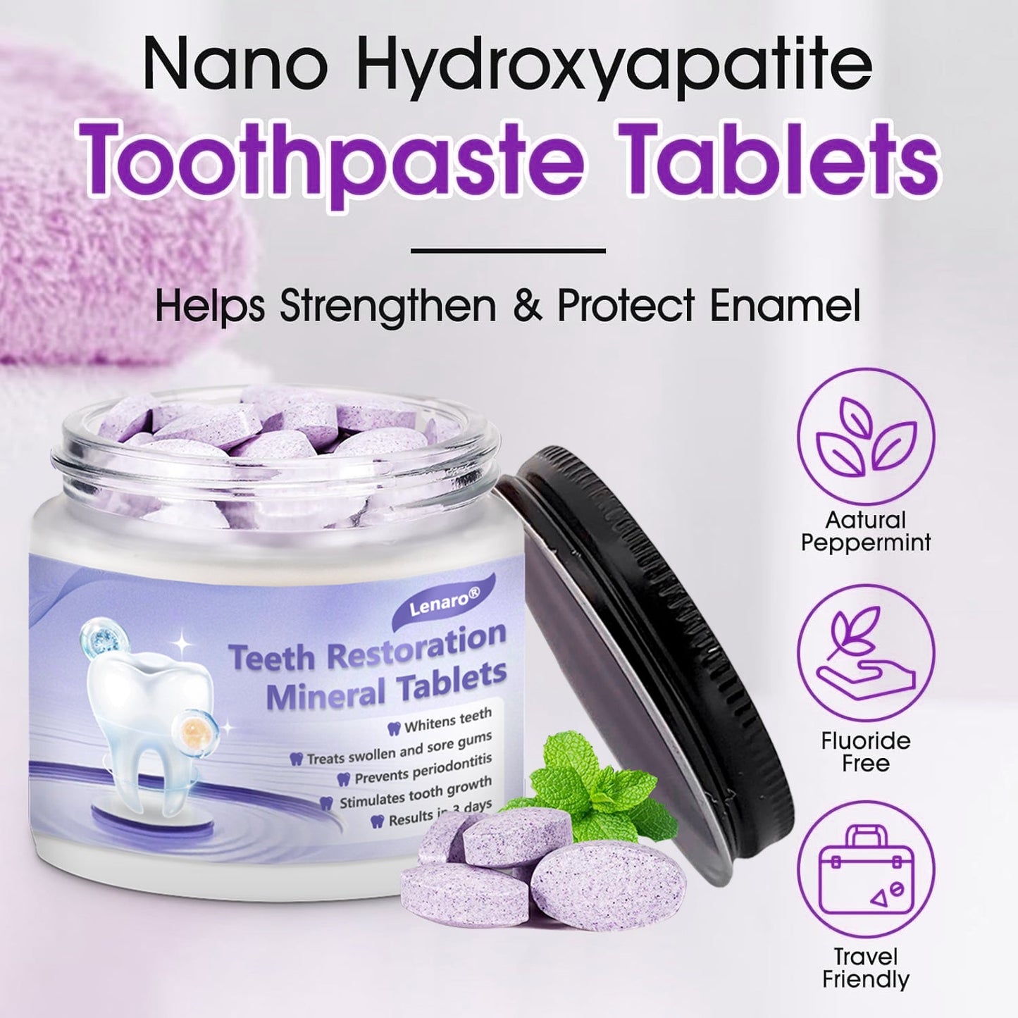 👩⚕️ADA-CERTIFIED: Lenaro® Teeth Restoration Mineral Tablets-🦷 Recommended by the American Dental Association (effectively repairs cavities, gum issues, tooth sensitivity, mouth ulcers, yellowing teeth, and improves oral health)🌈🌈