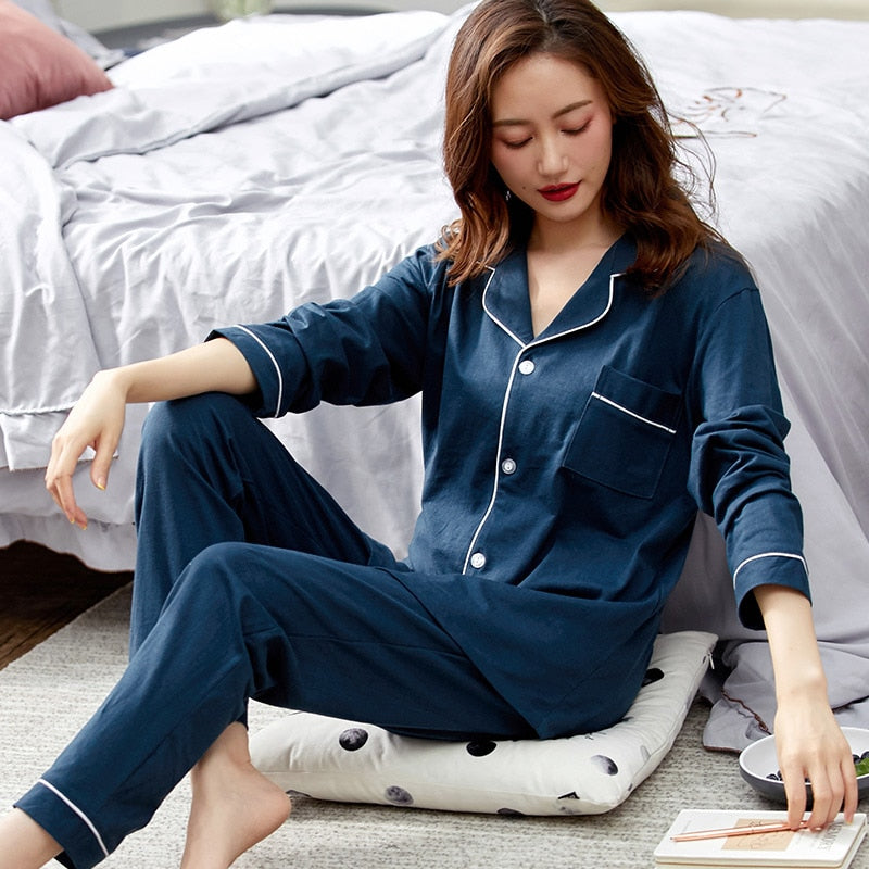 Femmes 100% Pyjama en coton Hiver Chemise de nuit rose PJ pour Ladies Pijamas Mujer Dormir Accueil Vêtements Pyjama Coton Pur Femme