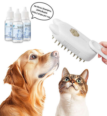 👑Last Day Promotion 49% OFF👑Spray defur comb with No-Rinse shampoo for Pet Bathing