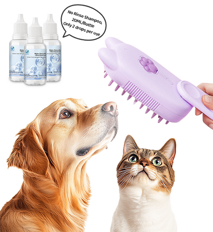 👑Last Day Promotion 49% OFF👑Spray defur comb with No-Rinse shampoo for Pet Bathing