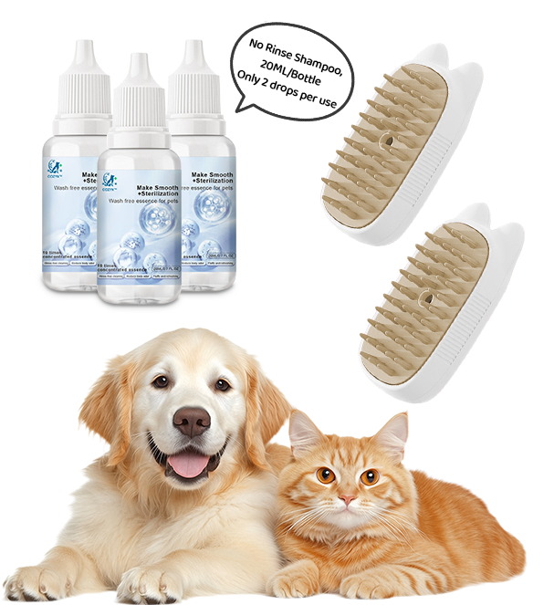 👑Last Day Promotion 49% OFF👑Spray defur comb with No-Rinse shampoo for Pet Bathing