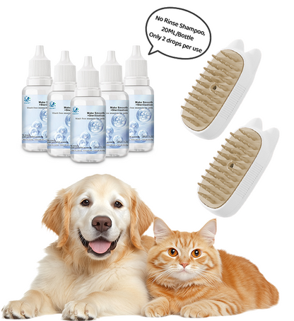 👑Last Day Promotion 49% OFF👑Spray defur comb with No-Rinse shampoo for Pet Bathing