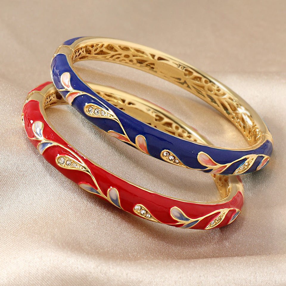 CZTICLE™ Cloisonné Enamel Lymphatic Magnetic Therapy Gold Bracelet🔥